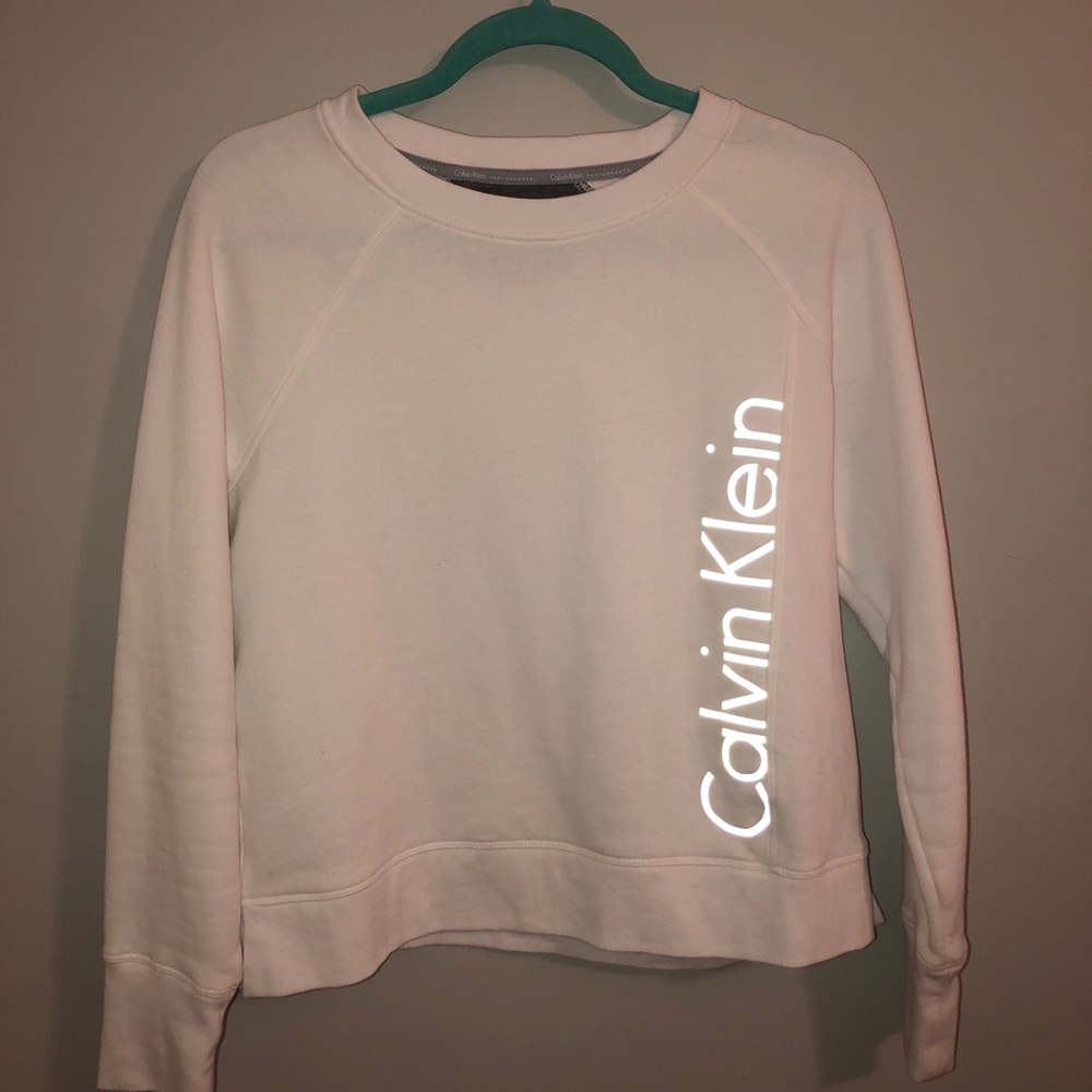White Calvin Klein crew neck